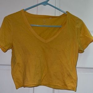 mustard yellow loose Tee from forever 21